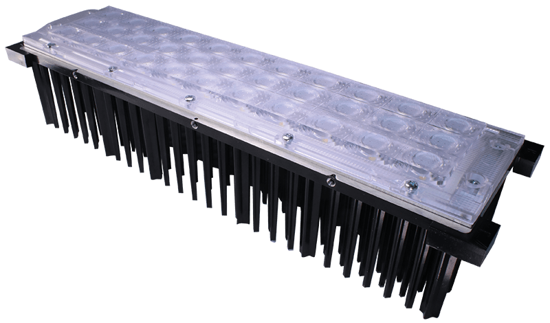 Beispiel eines Horticulture-LED-Moduls mit LED-Optik